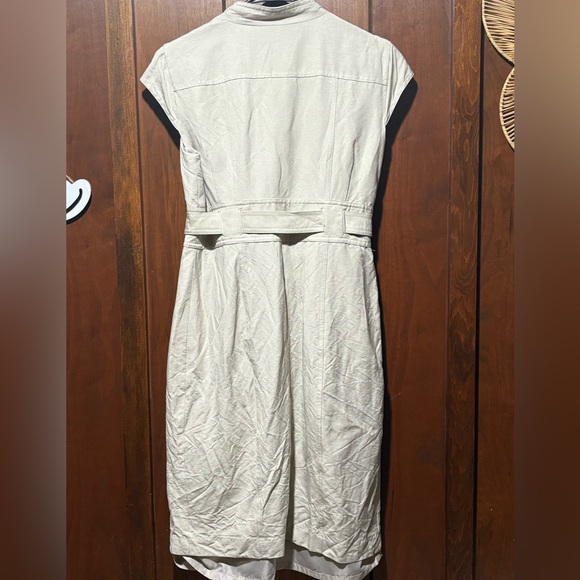 Calvin Klein Cream Midi Dress with Button Detail - Picture 7 of 7